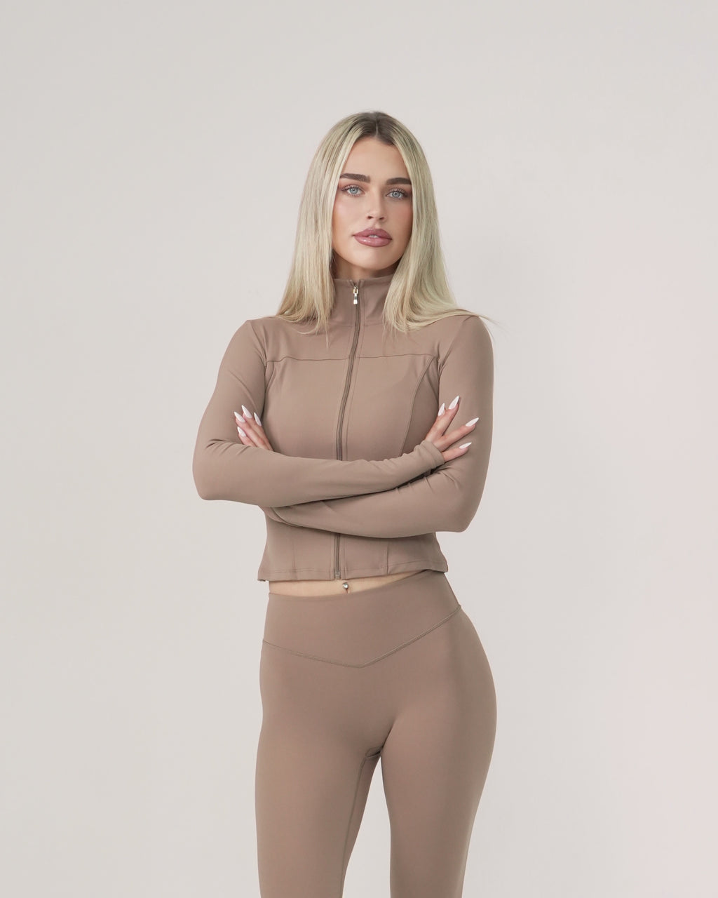 Sculpt Zip Jacket | Latte