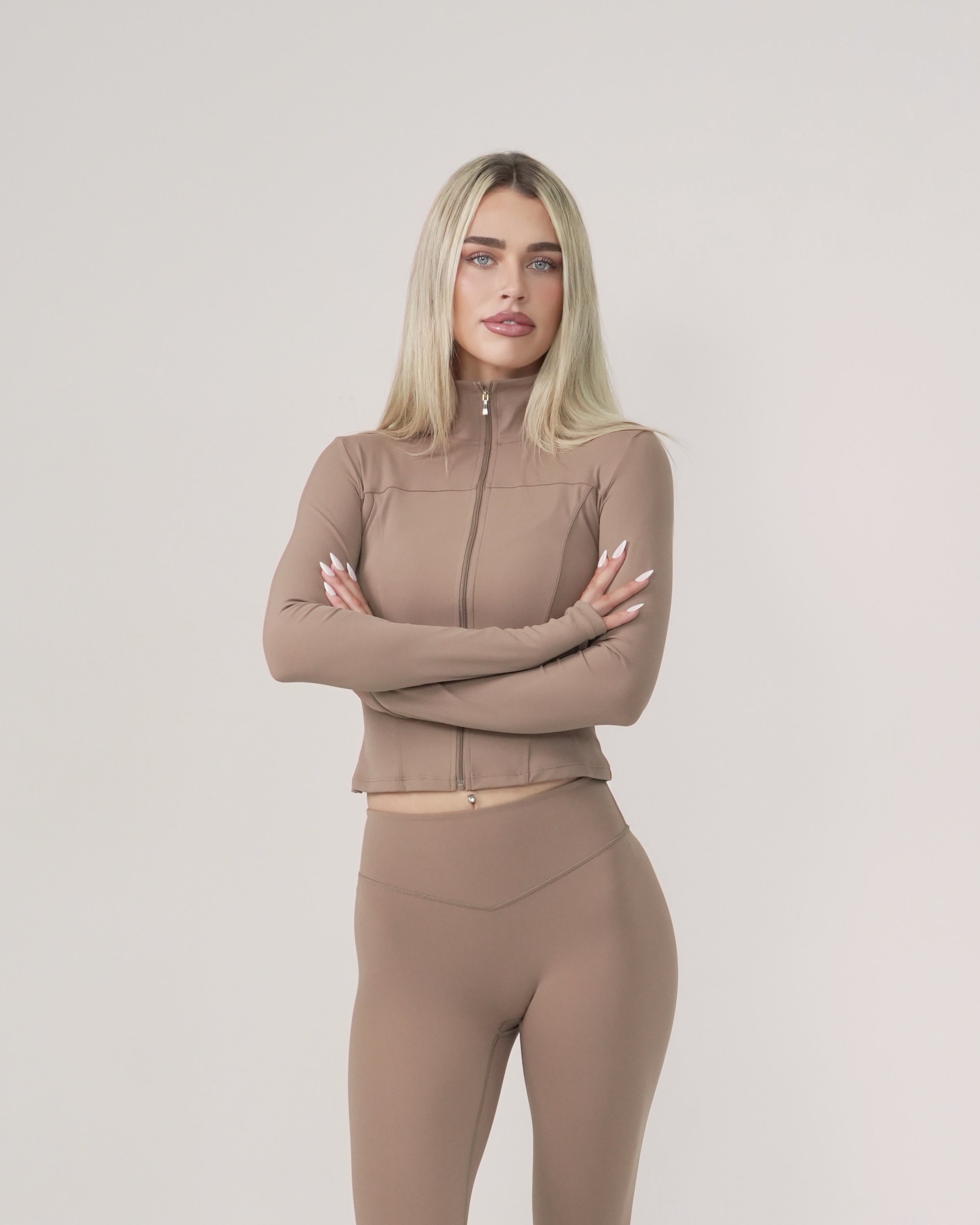 Sculpt Zip Jacket | Latte