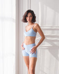 Sculpt Cross Invisible Scrunch Shorts | Sky Blue