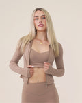 Sculpt Zip Jacket | Latte
