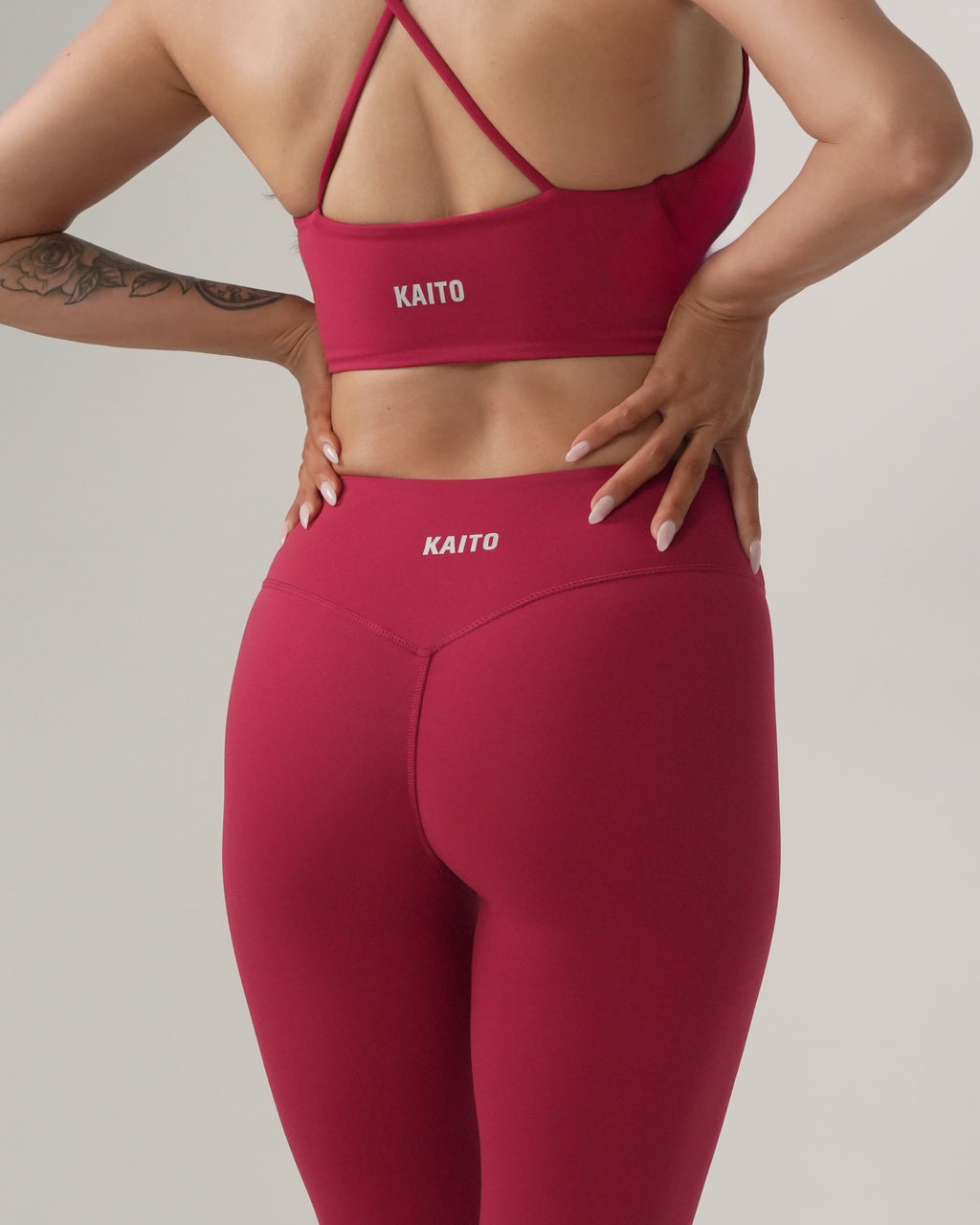 Tummy Control Invisible Scrunch Leggings | Raspberry