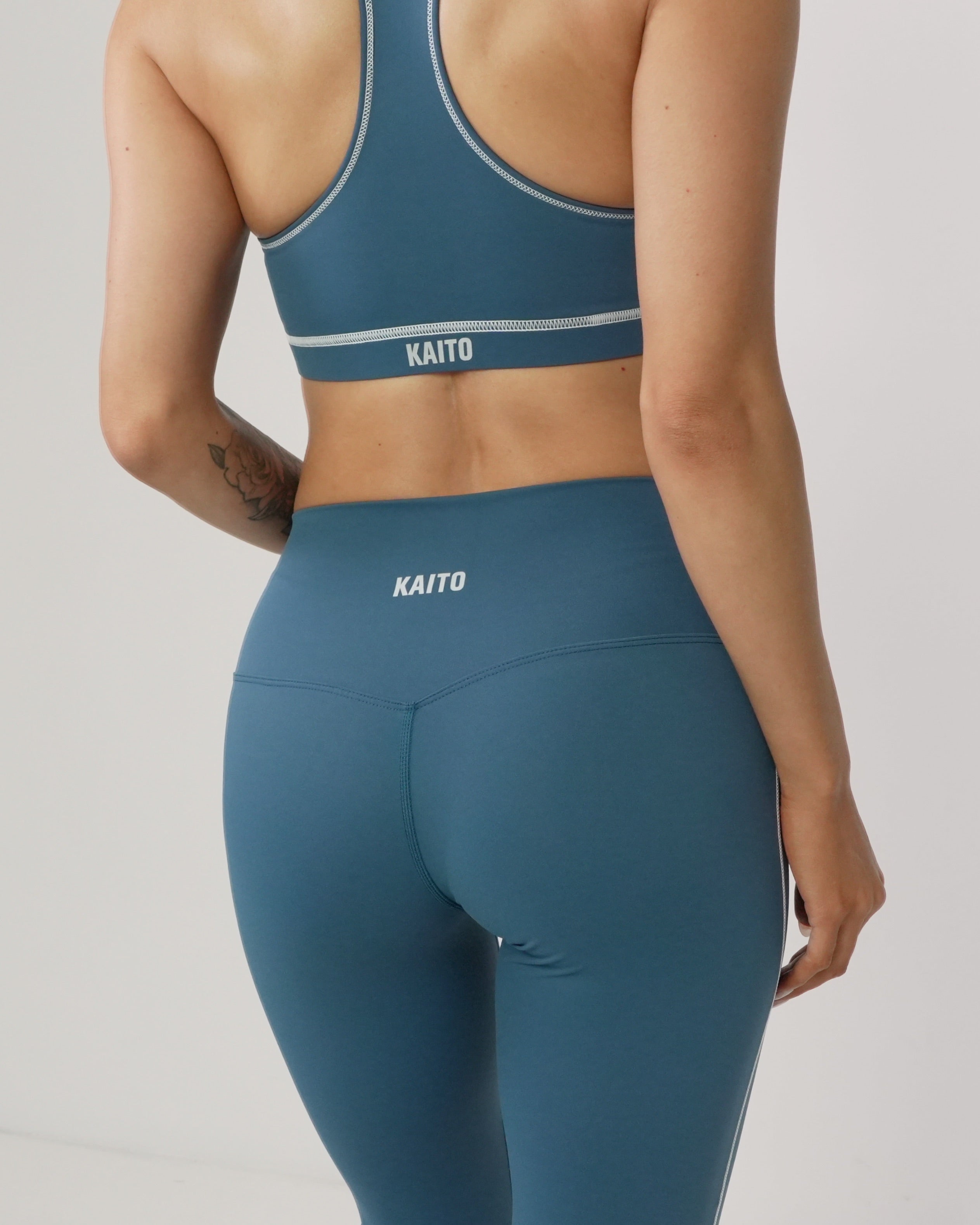 Stitch Contour Leggings | Dusty Blue