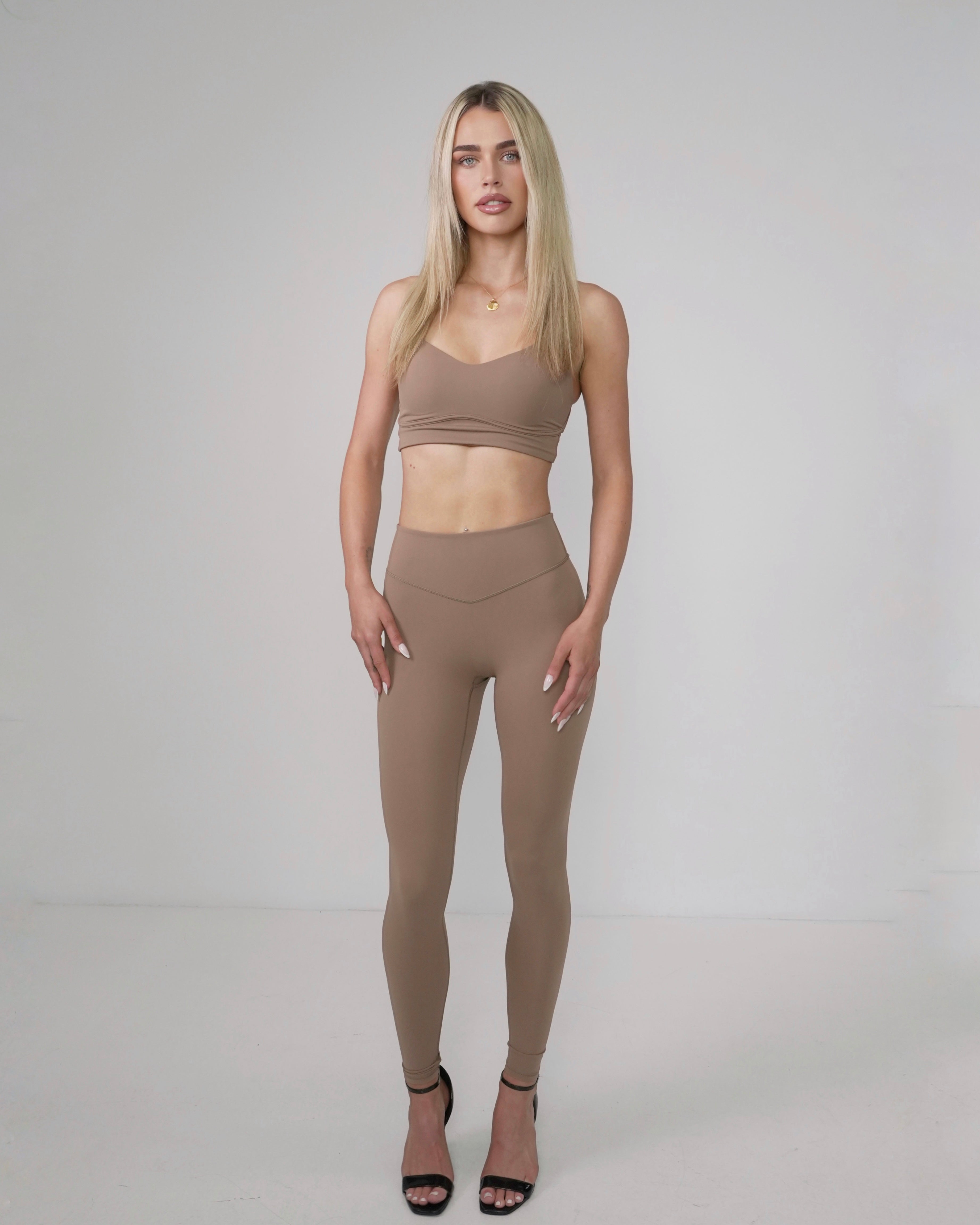 Tummy Control Invisible Scrunch Leggings | Latte