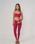Tummy Control Invisible Scrunch Leggings | Raspberry