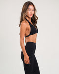 Contour Halter Crop | Black